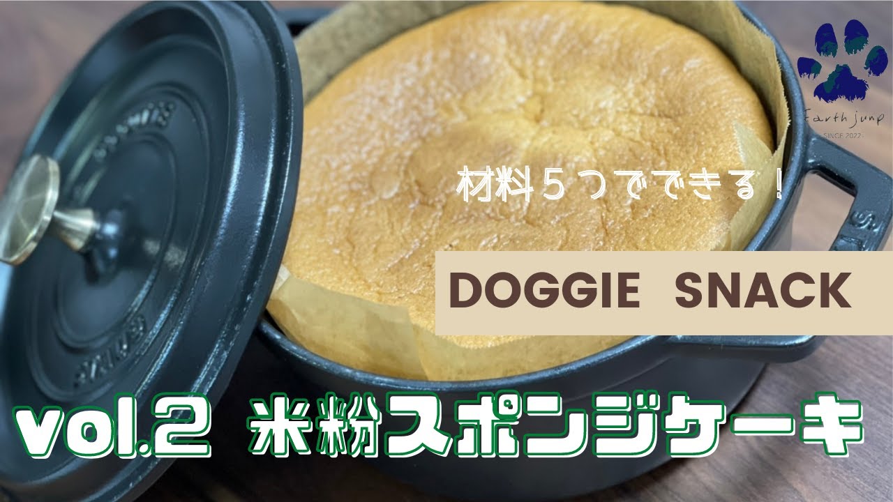 【犬のケーキ】米粉スポンジケーキ作り方！《犬の管理栄養士マスター》