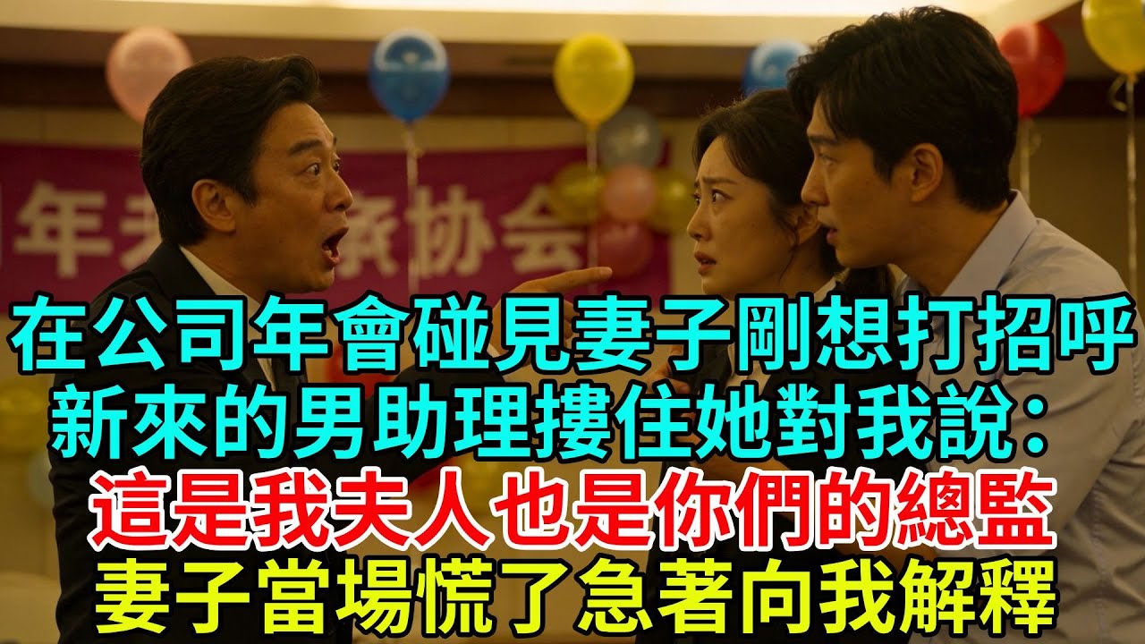 在公司年會上碰見妻子，我剛想打招呼，新來的男助理摟住她對我説：“這是我夫人也是你們的總監”，妻子當場慌了神#故事頻道#故事#情感故事