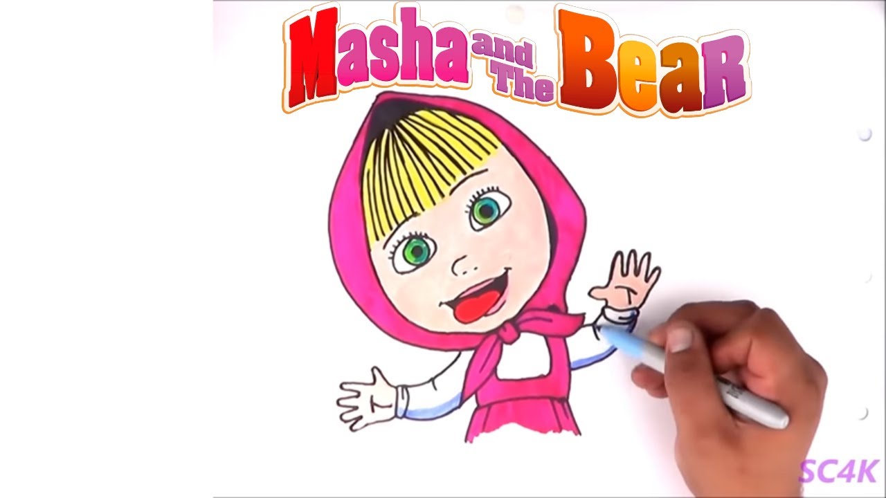 How to draw Masha & Bear