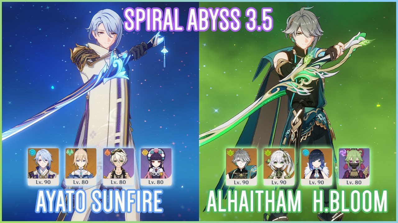 C6 Ayato Sunfire & C1 Alhaitham Hyperbloom | Spiral Abyss 3.5 | Genshin Impact