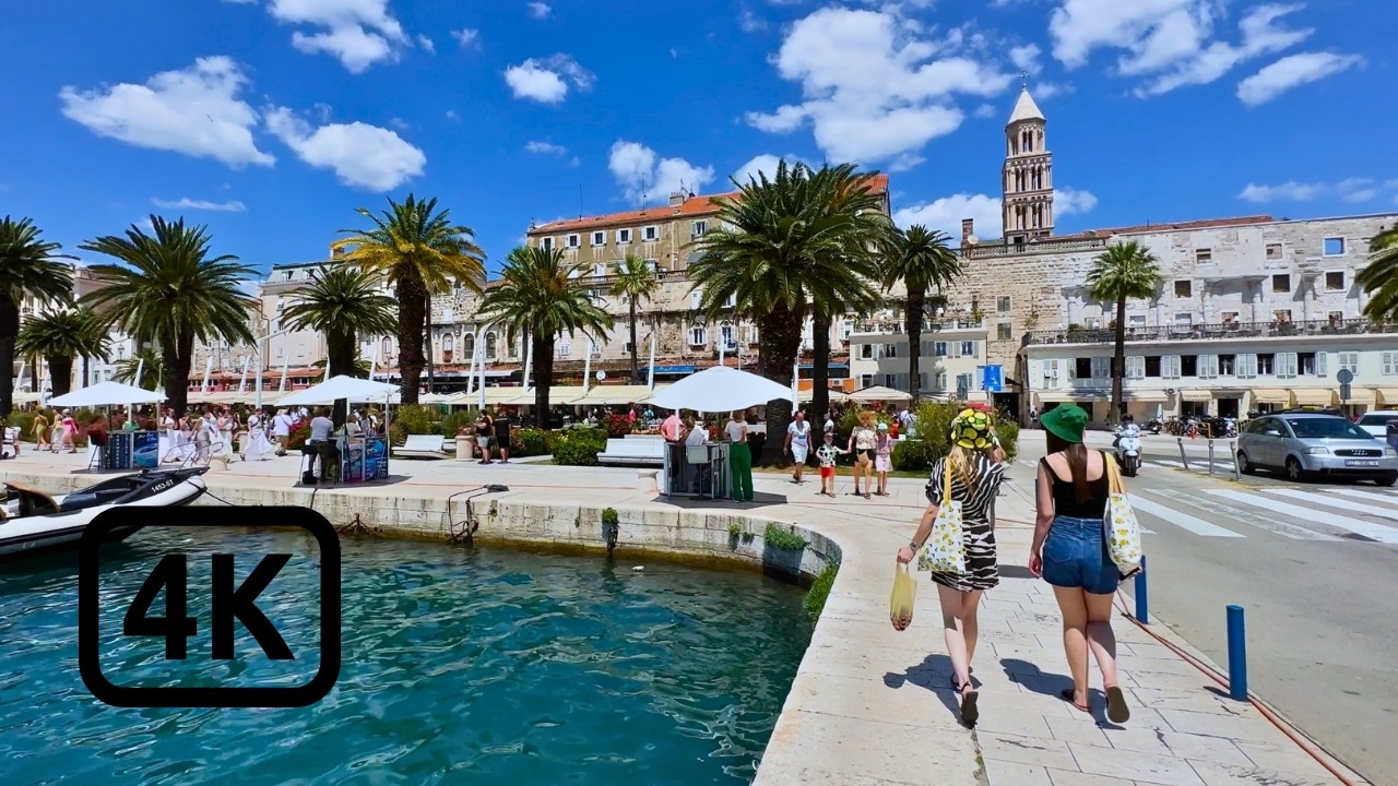 Croatia 4K [Walking Tour] Split Old Town - Historic Streets & Beautiful Architecture