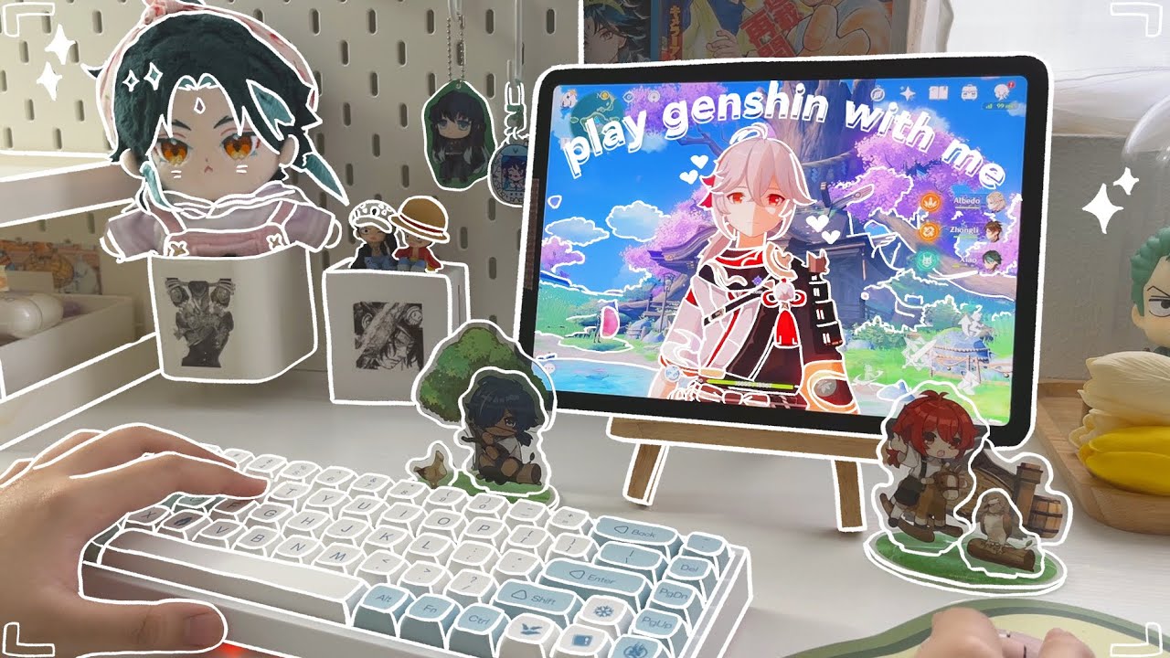 🍃 trying genshin impact on ipad air w/ a keyboard setup | mini pc inspo, kazuha build ft. YUNZII