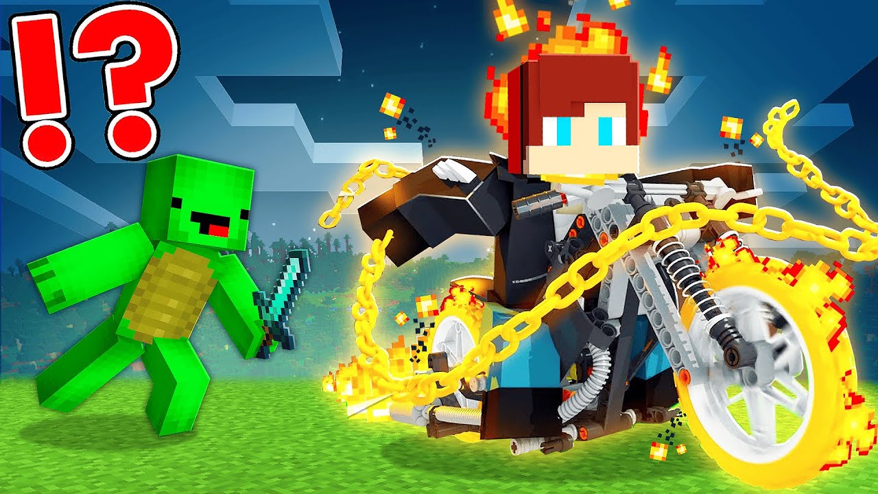 GHOST RIDER Speedrunner vs Hunter in Minecraft - Maizen JJ and Mikey