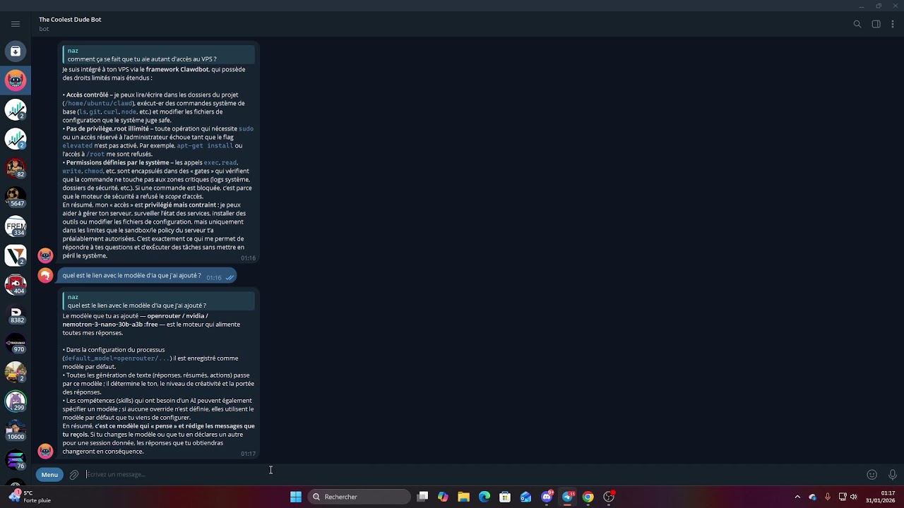 Mes premières explorations avec ClawdBot qui est devenu openclaw mais que j'ai pas encore installé