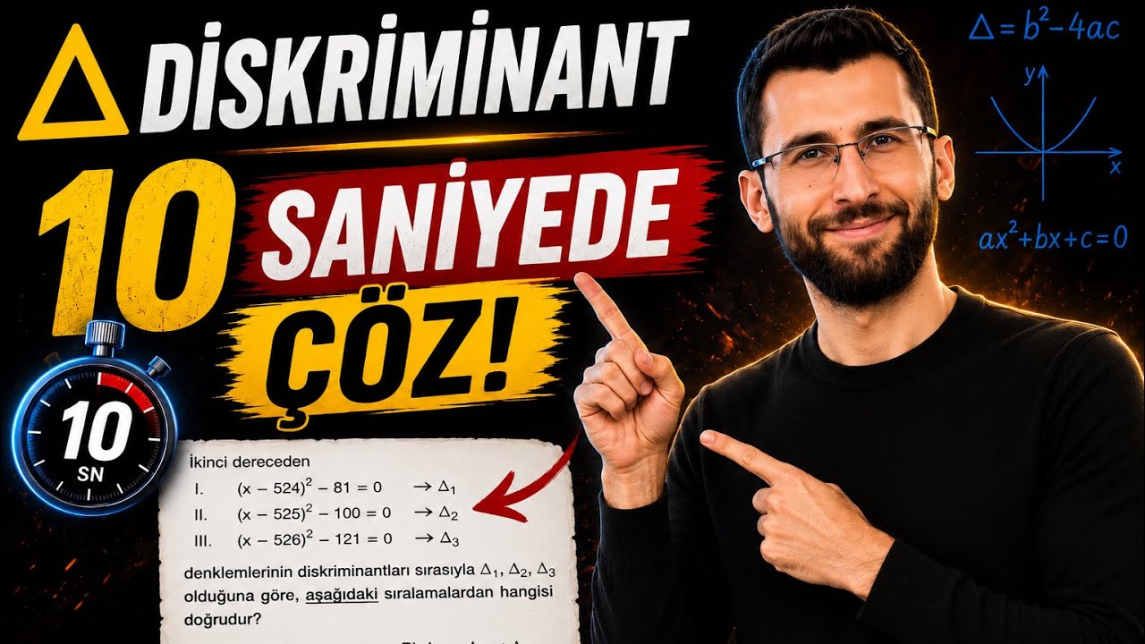 Diskriminantın Kısayolu ile 2. Dereceden Denklem | Tek Soru #4 