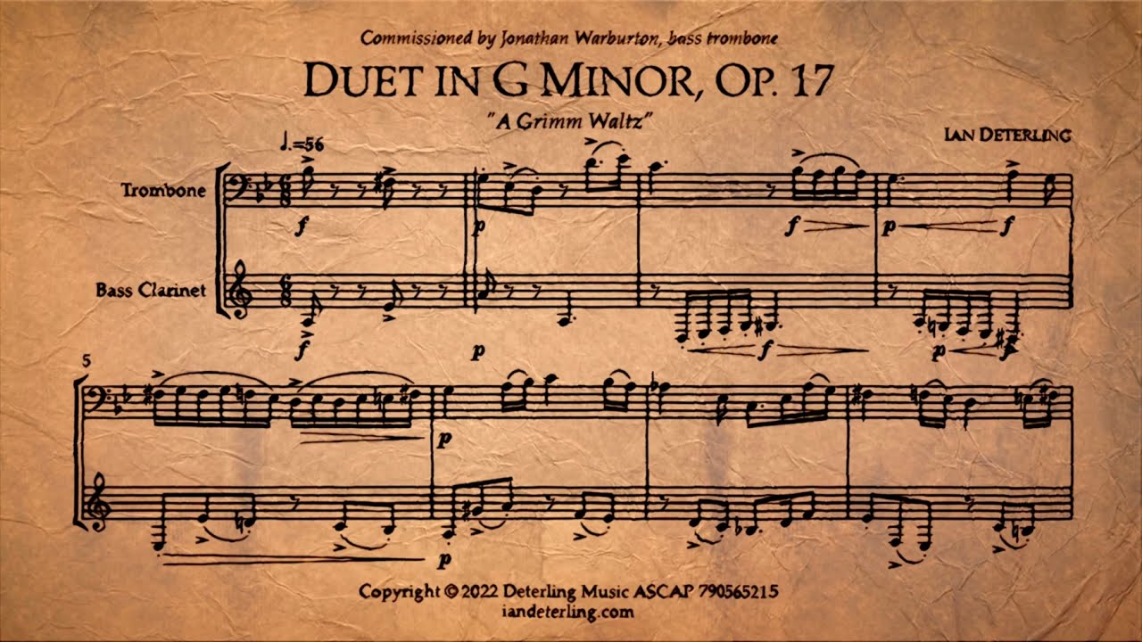 Duet for Trombone and Bass Clarinet in G Minor