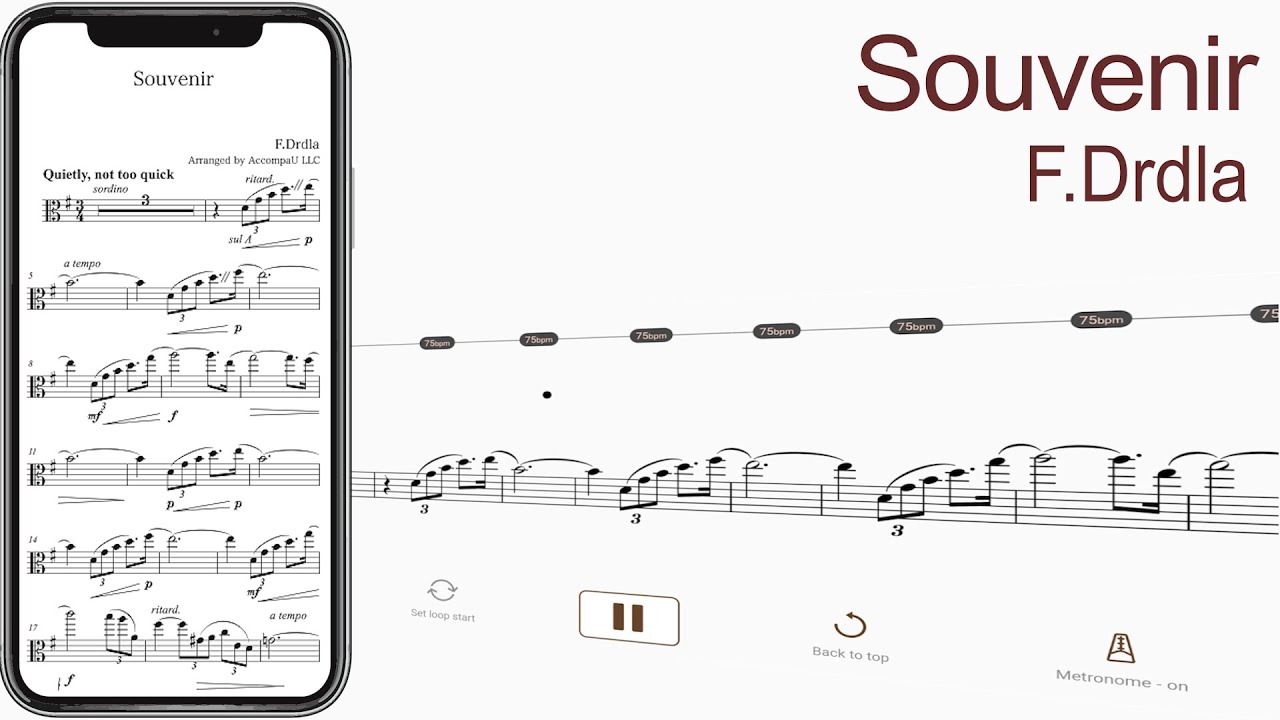Souvenir | F.Drdla【 Viola Sheet Music 】