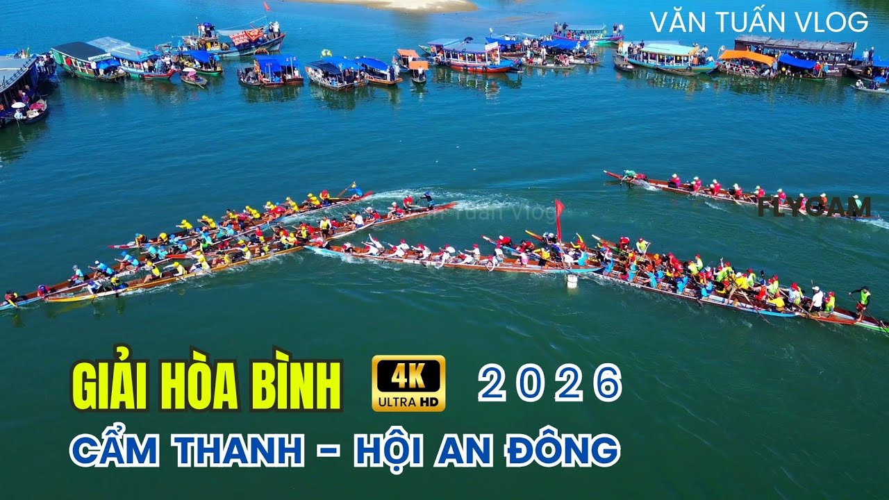 Giải Hòa Bình Đua Thuyền Cẩm Thanh - Phường Hội An Đông Năm 2026 | Flycam 4K 