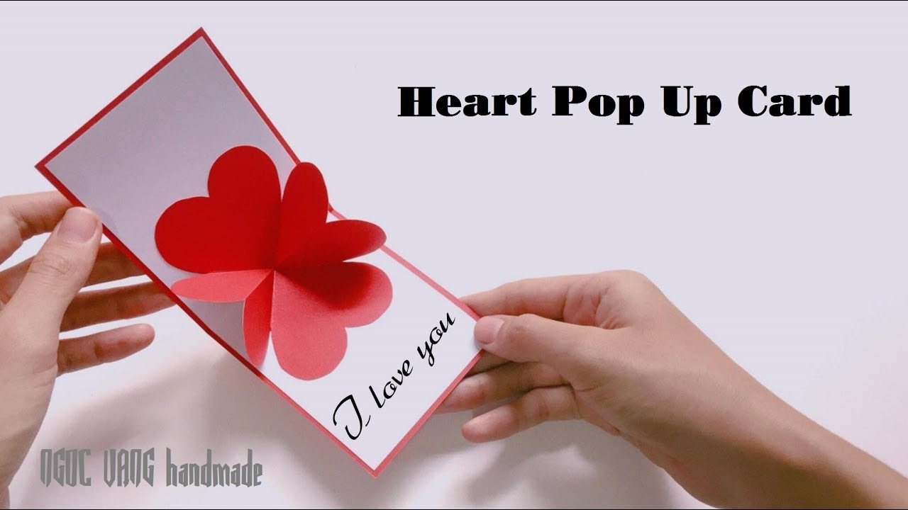 Làm Thiệp pop up TRÁI TIM (chi tiết love box) - NGOC VANG