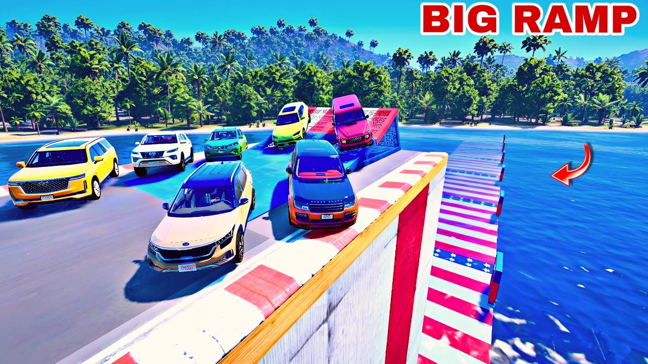 Can an SUV Survive This Sea Ramp Jump | GTA V