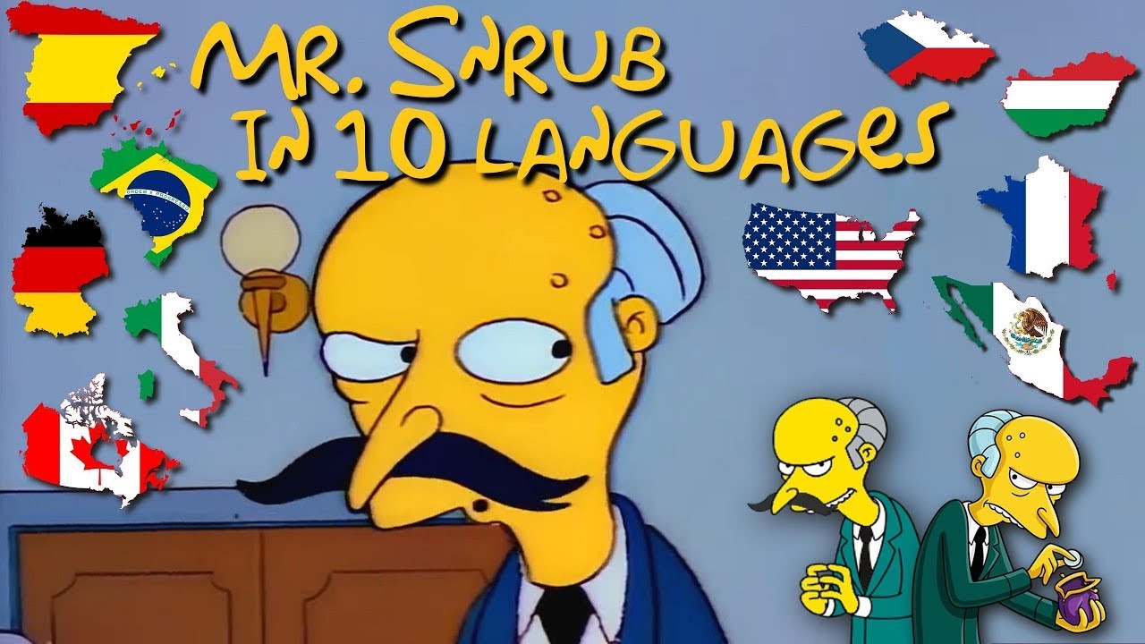 THE SIMPSONS | MR SNRUB IN 10 LANGUAGES