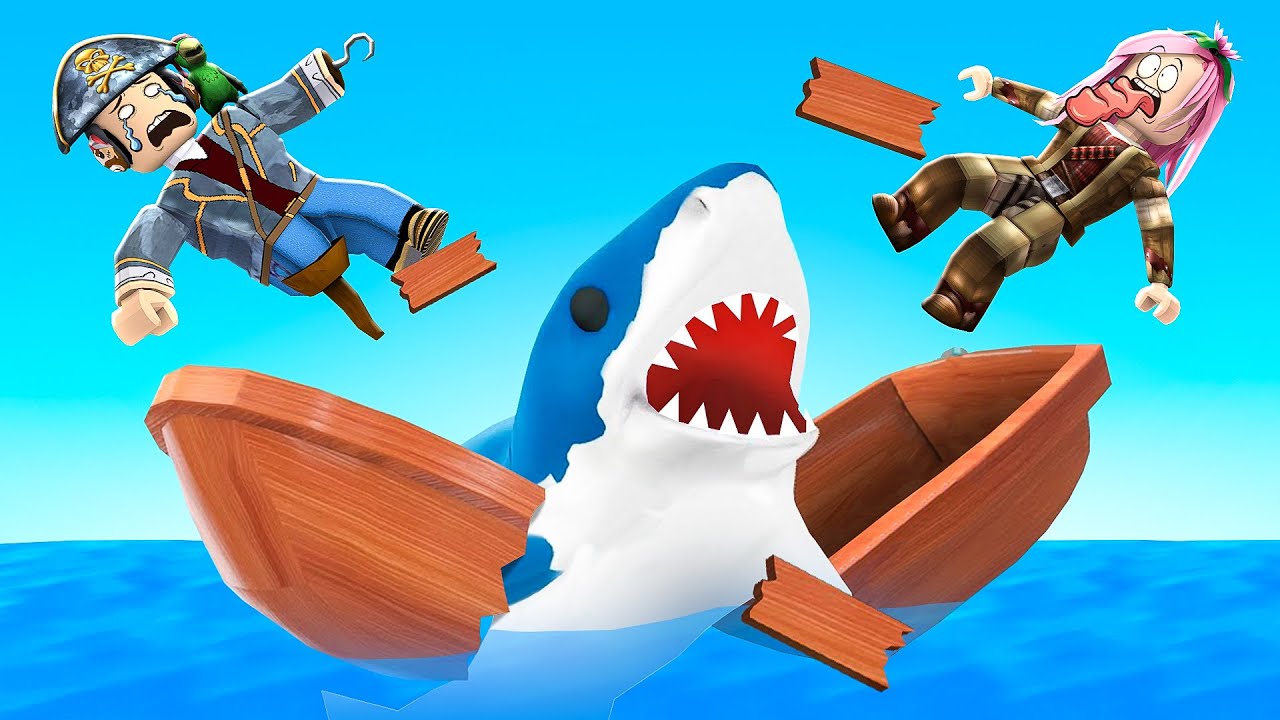 SCAPPO CON I MIEI AMICI DALLO SQUALO GIGANTE DI ROBLOX!