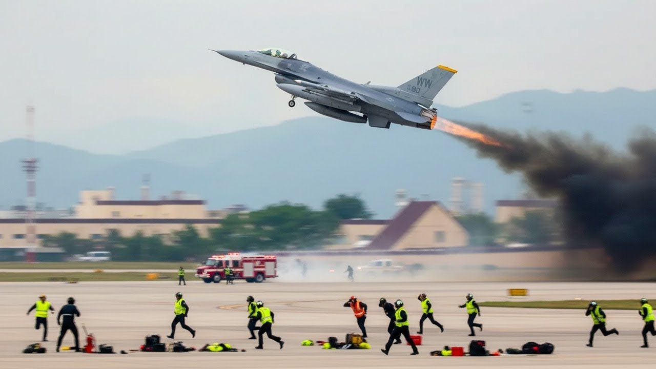Venezuela Shocked! US F-16 Female Pilot Takes Off at Full Speed During Emergency