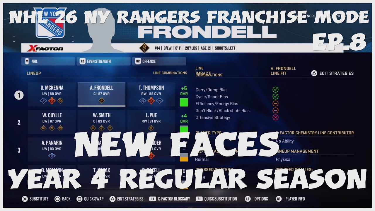 NHL 26 NY Rangers Franchise Mode EP 8 Year 4 Regular Season