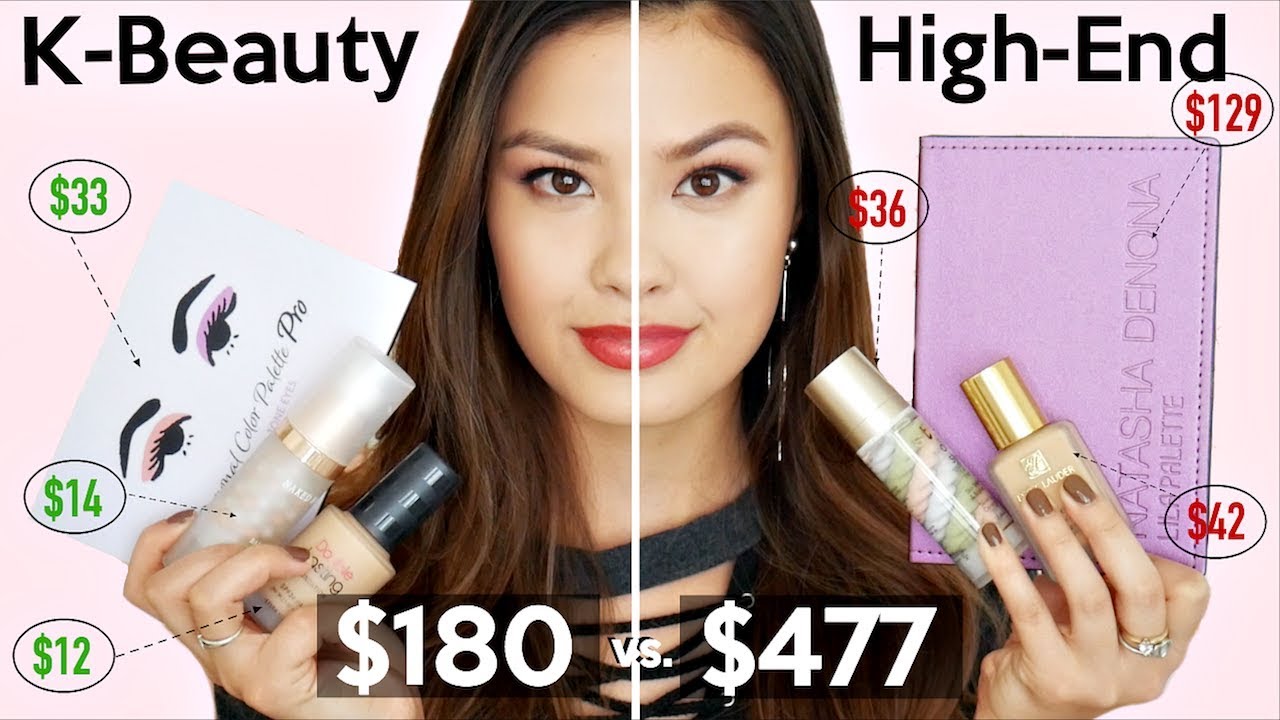 Dupes for Days...FULL FACE Korean Beauty vs High End Luxury Makeup!