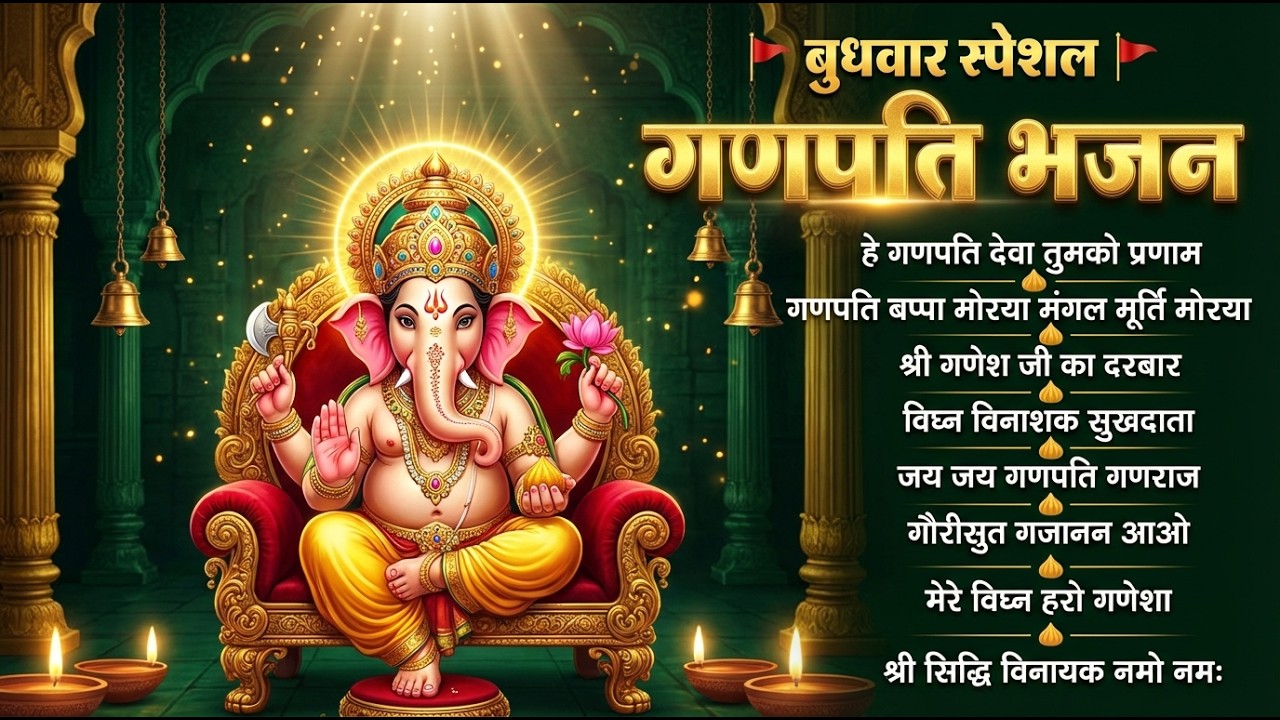 बुधवार स्पेशल गणेश भजन 2026 🙏 वक्रतुंड महाकाय | गणेश अमृतवाणी | जय गणेश देवा | Nonstop Ganpati