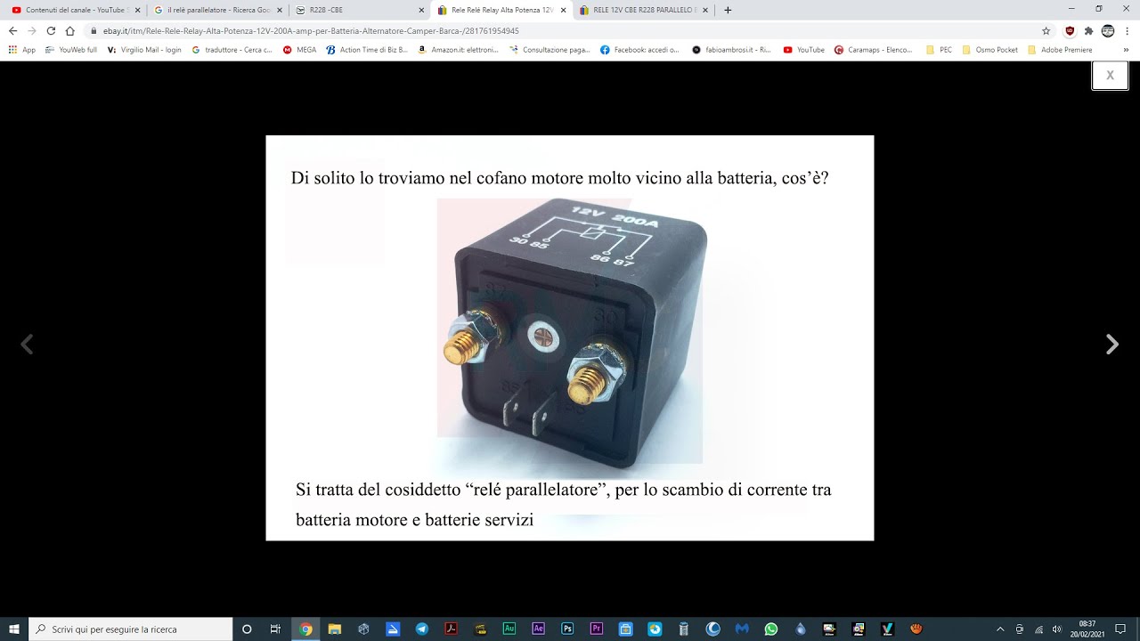 Test del rel&eacute; parallelatore per la carica delle batterie servizi del mio vecchio camper