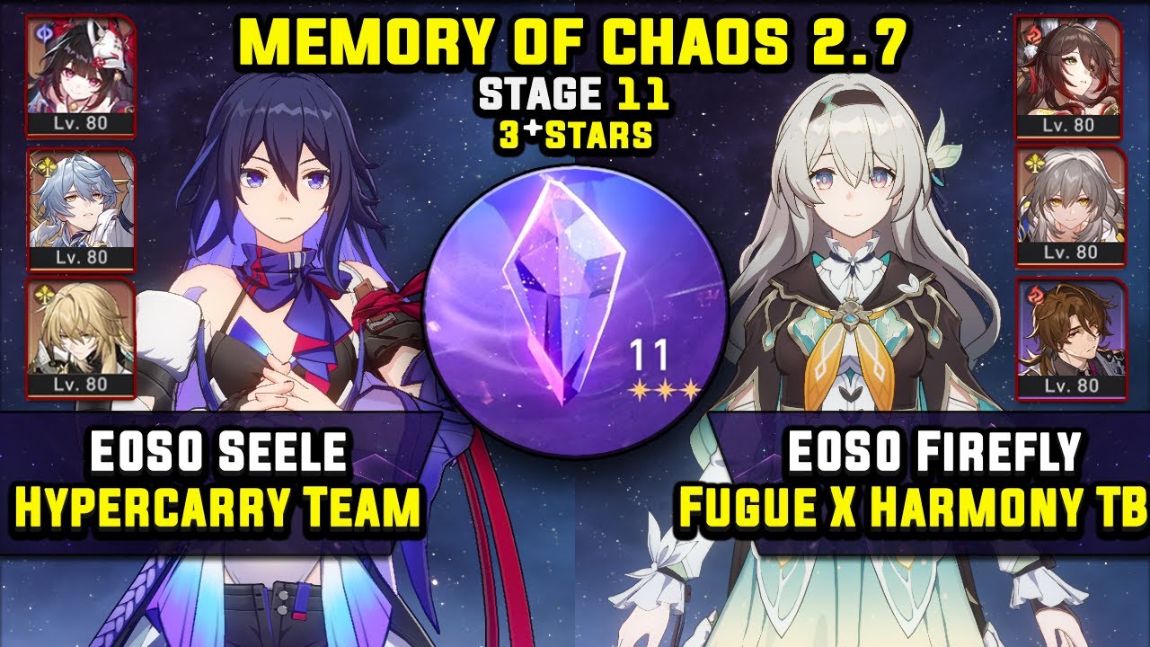 E0 Seele Hypercarry & E0 Firefly Carry W/ Fugue (3 Stars) Memory Of Chaos 11 Honkai Star Rail 2.7