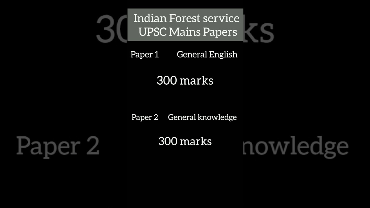UPSC Indian Forest service mains papers @edumasterprapancha