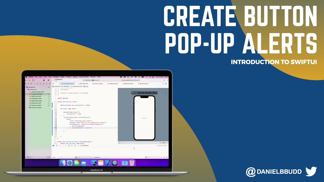 Create Button Pop up Alerts - 08 - Introduction to SwiftUI