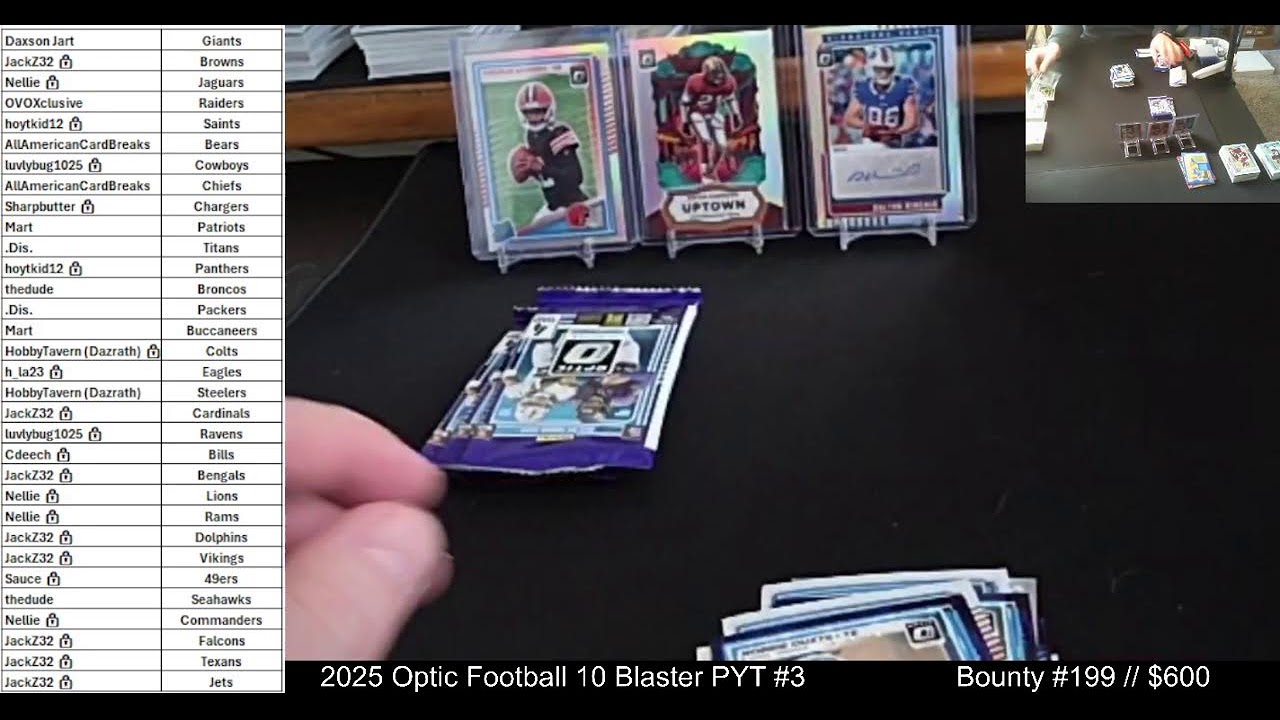 2025 Panini Optic Football 10 Blaster PYT Break #3
