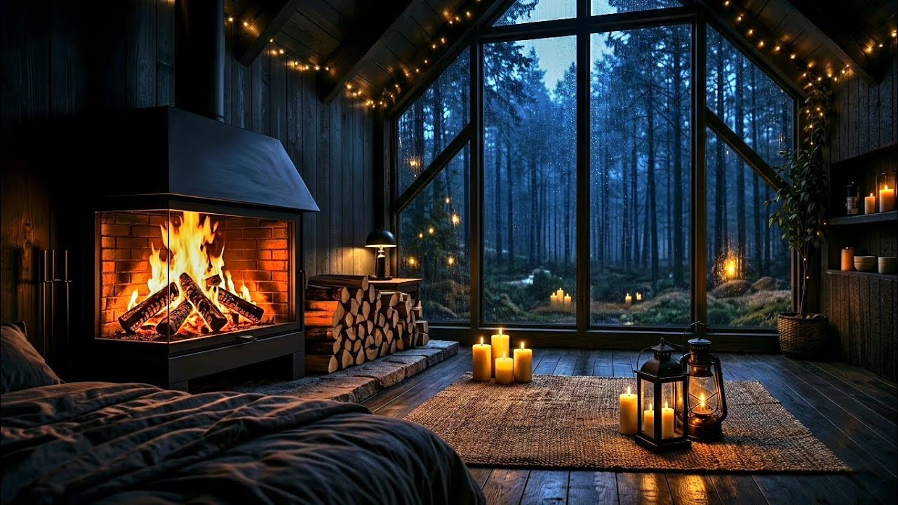 Rainy Night by the Fireplace – Deep Sleep Sounds (8 Hours)POV: 벽난로 옆 비 오는 밤 – 깊은 수면 사운드 (8시간)