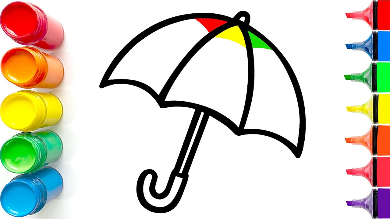 How to Draw a Colorful Umbrella | Easy Step by Step Tutorial