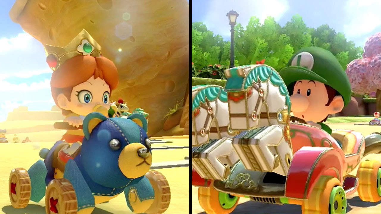 Mario Kart 8 Deluxe - Multiplayer - Crossing Cup 100cc - Baby Daisy vs Baby Luigi