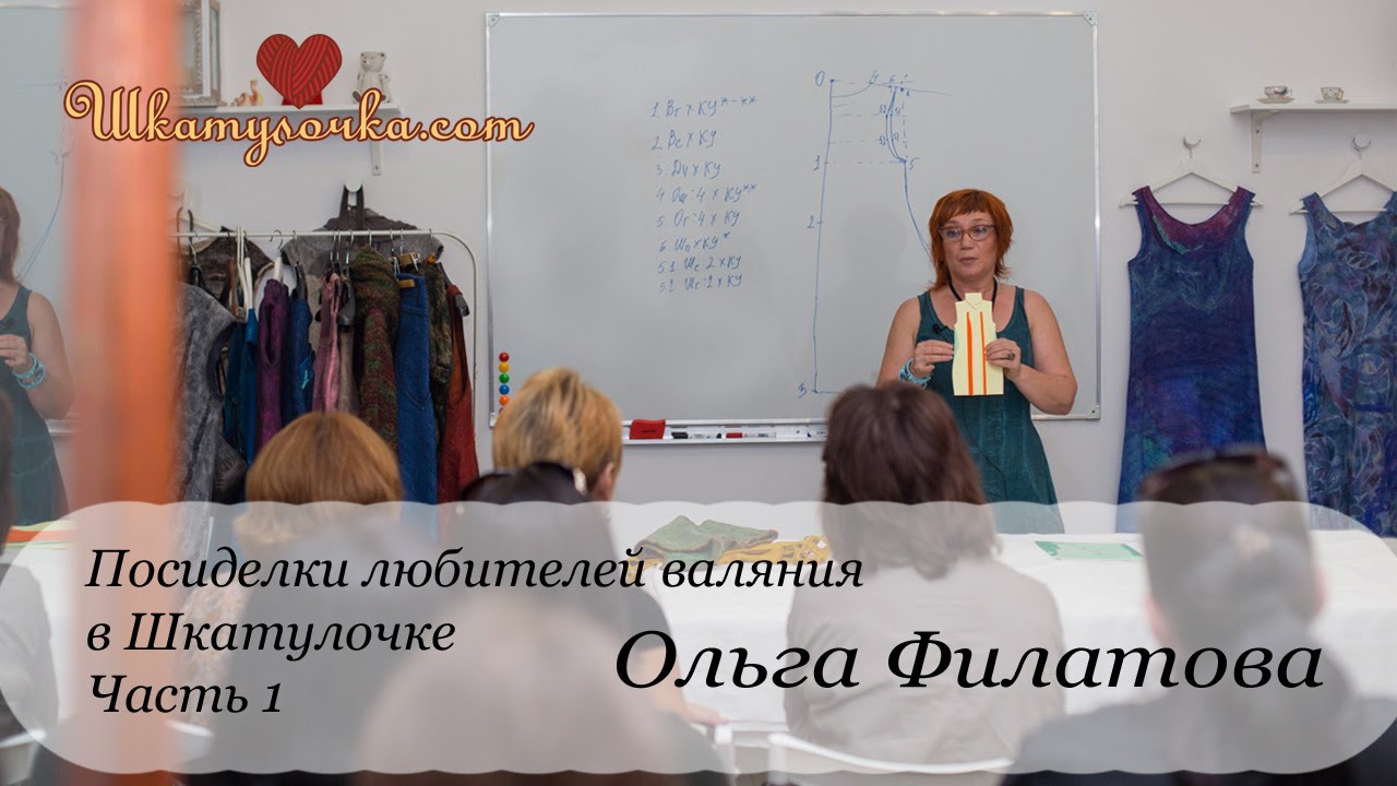 О выкройках для валяния одежды Ольга Филатова на посиделках в Шкатулочке ч1