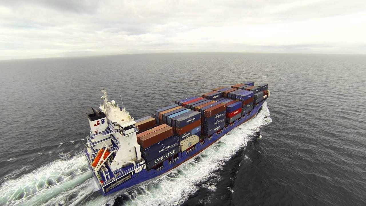 Drone view of MS Ensemble on the Irish Sea