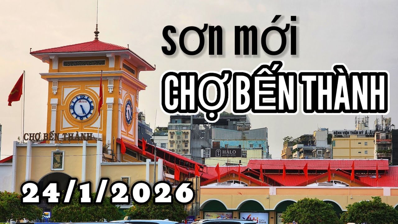 Tết 2026 Sài Gòn 🇻🇳 Chợ Bến Thành Đỏ Rực Đón Xuân Bính Ngọ 4K