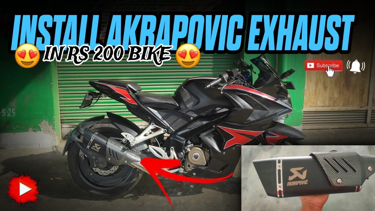 Install Akrapovic Exhaust In My Pulsar Rs 200🏍️#viralshort#automobile#akrapovic#pulsarrs200#viral 
