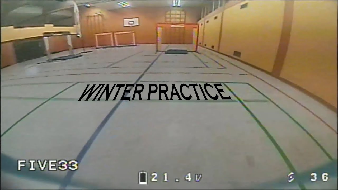 Winter indoor drone racing practice