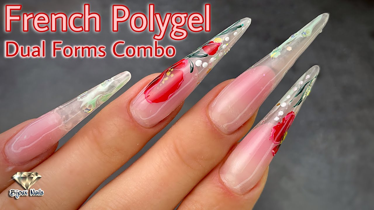 French Nails Tutorial with Polygel and Dual Forms (DIY)