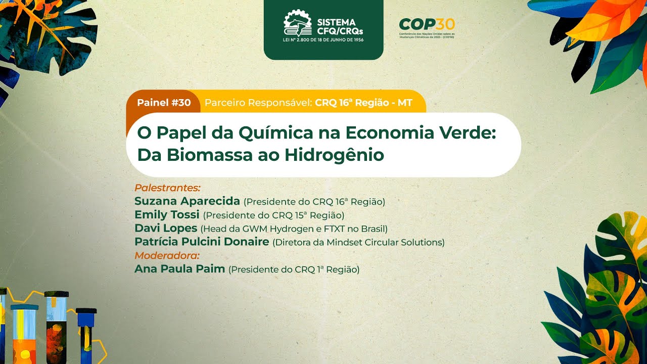 #cop30 #30 O papel da Química na economia verde: da biomassa ao hidrogênio