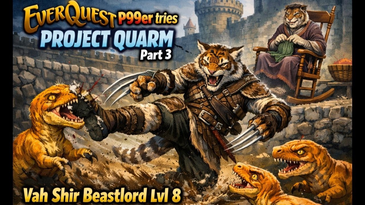P99er Tries EverQuest Project Quarm Part 3 Vah Shir Beastlord Level 8 Questing & Tailoring