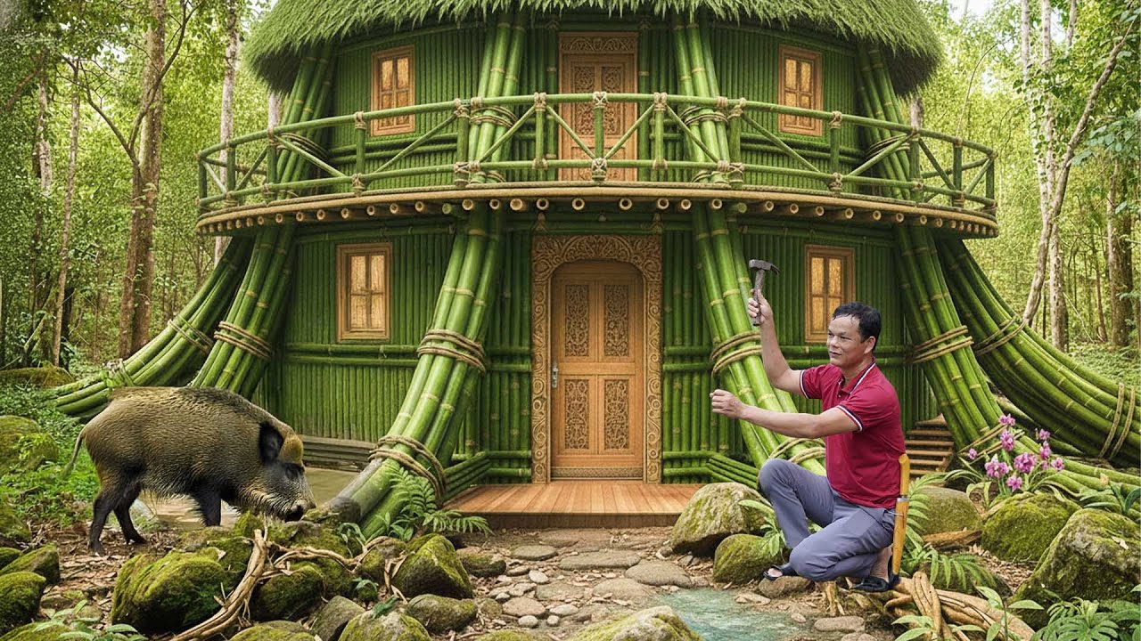 Survival Build Shelter Out of Bamboo - A Warm, Dream Home - To Avoid Wild Animals