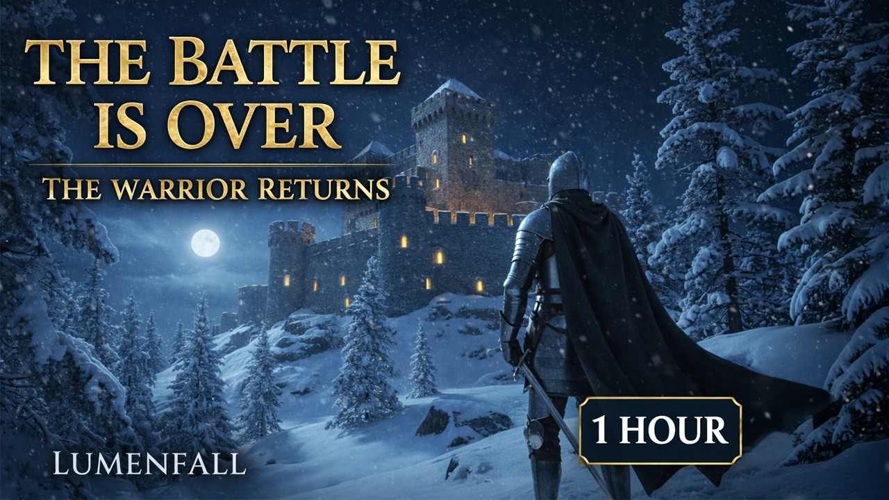 ⚔️ The Warrior Returns Home | Snowy Castle Night Ambience (1 Hour)