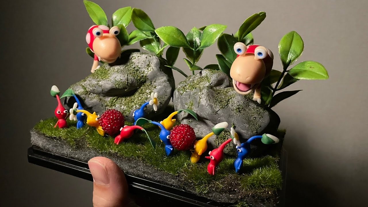 【100均材料だけで作る】テラリウム風ピクミン〜Pikmin made from polymer clay〜