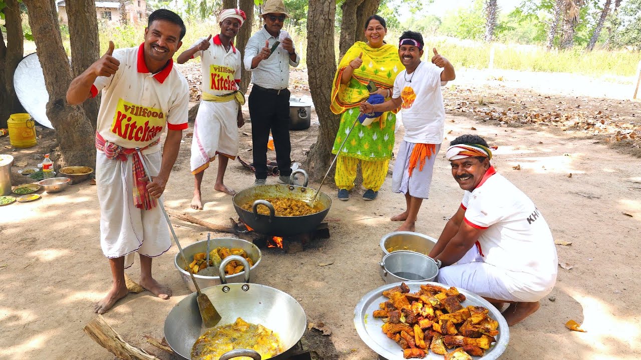 Village style Chicken Curry and Katla Fish recipe for village people | villfood Kitchen