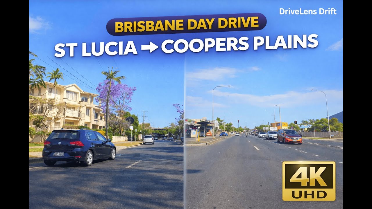 Brisbane Day Drive | St Lucia to Coopers Plains (4K)