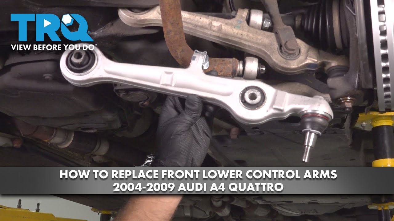 Как заменить передние нижние рычаги подвески Audi A4 Quattro 2004-2009
