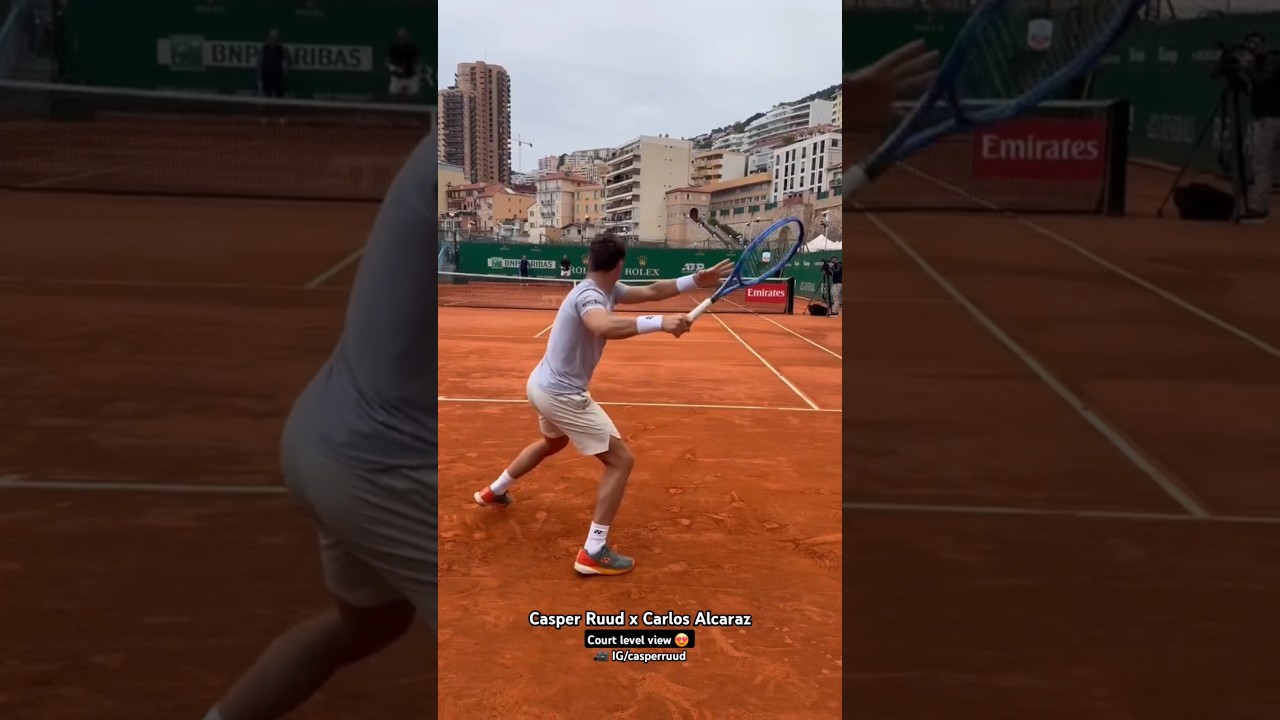 Каспер Рууд (ATP №7) тренируется с Карлосом Алькарасом (ATP №3) на турнире &laquo;Мастерс&raquo; в Монте-Карло.