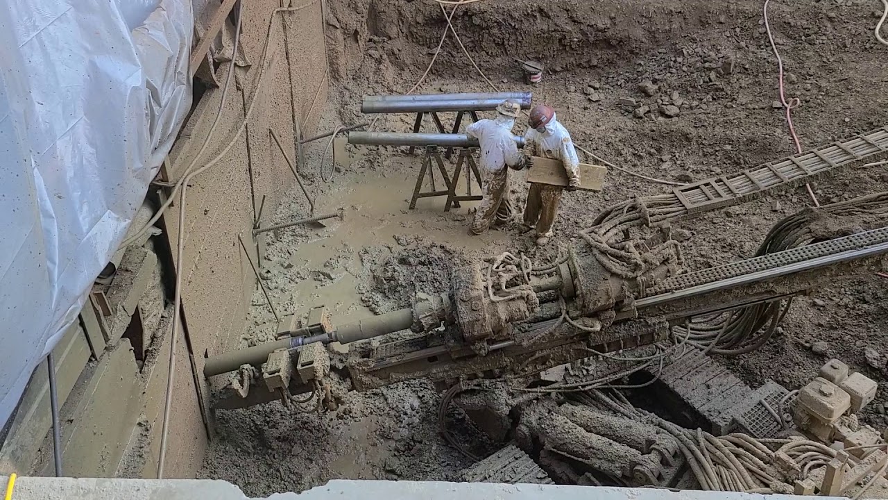 how to Drilling tie back soil nails......