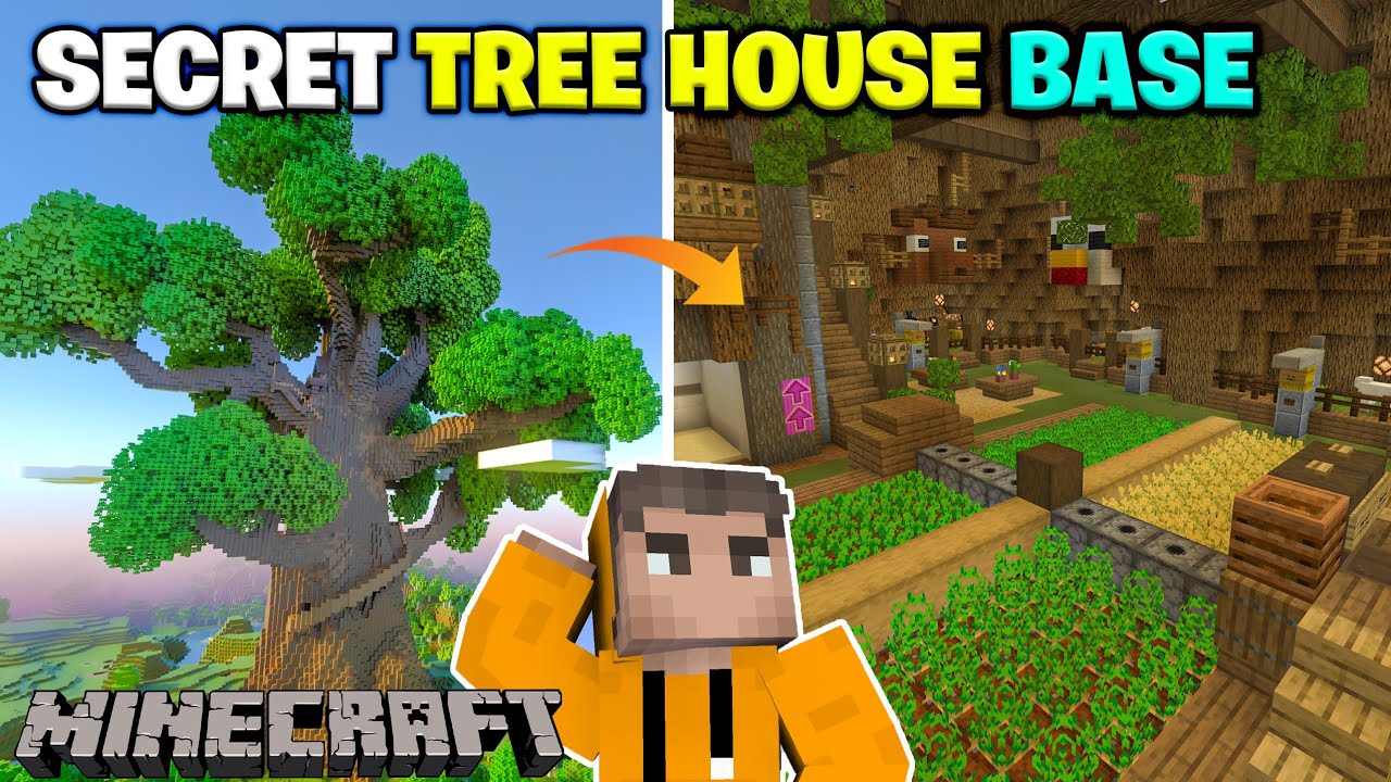 Secret Tree House Base In Minecraft | Minecraft Mods | In Telugu | THE COSMIC BOY