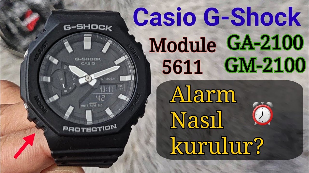 Casio G-Shock GA-2100 GM-2100 5611 | Alarm nasıl kurulur, a&ccedil;ılır ve kapatılır? 🇹🇷