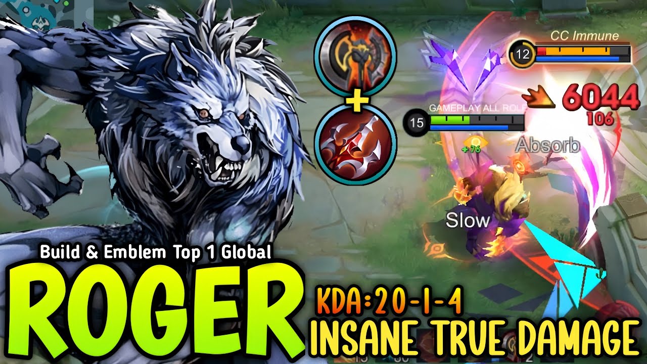 Legendary Roger The Beast Jungler with True Damage Build Real Monster 😱 - Build Top 1 Global Roger