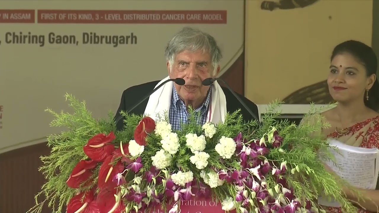 Ratan N. Tata addresses at the foundation stone-laying and dedication of Cancer Hospitals in Assam.