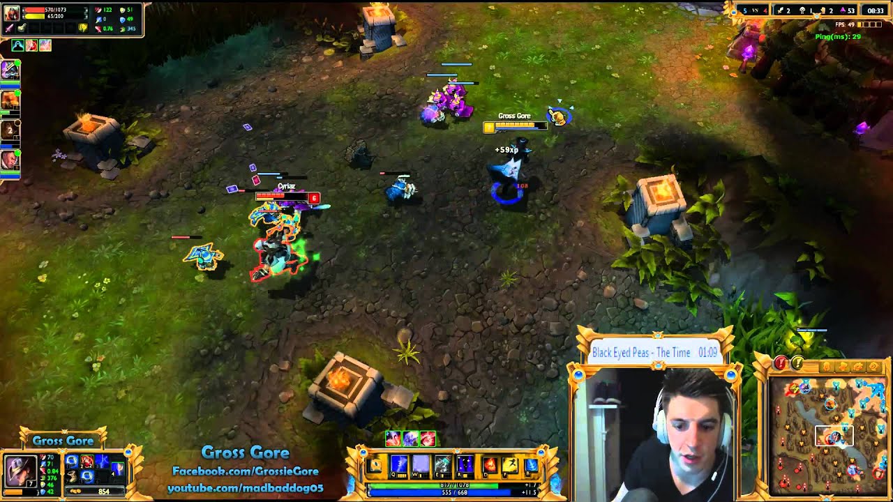 (Short) LoL Stream Highlight | Knowing the opponents CD's | Gross Gore | League of Legends