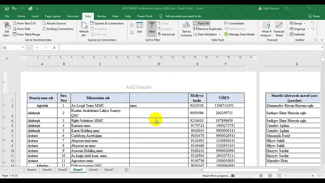 MS EXCEL 2019 - Review və Data lent tabları haqqında məlumat